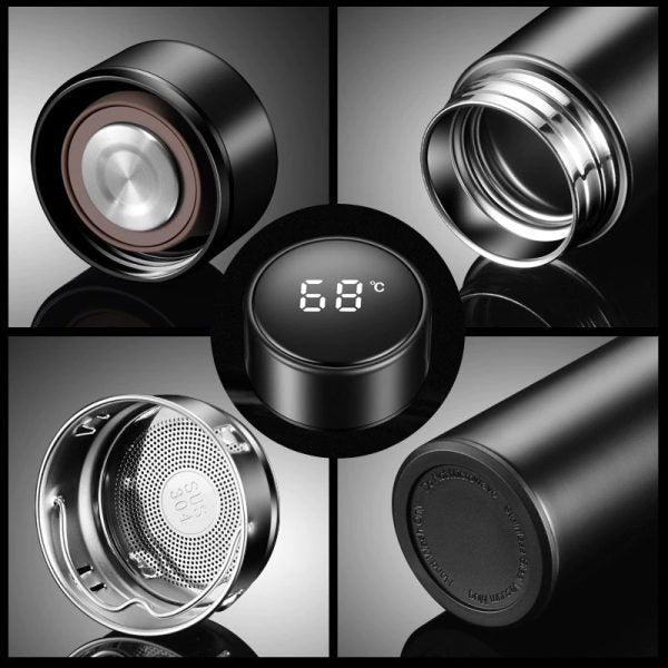 LED Smart Stainless Steel Water Bottle with Temperature Display – 500ml