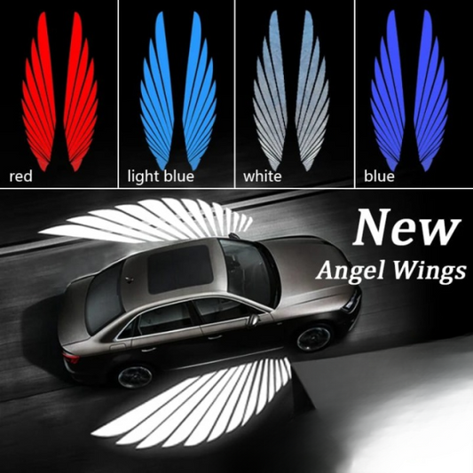 Angel Wing LED Projection Lamp for Cars & Bikes (2 Pcs – Red/Blue/White)