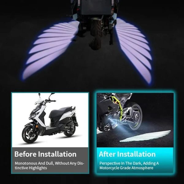 Angel Wing LED Projection Lamp for Cars & Bikes (2 Pcs – Red/Blue/White)