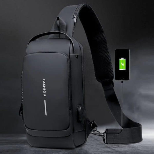Men’s Anti-Theft Sling Chest Bag – Waterproof & USB Charging