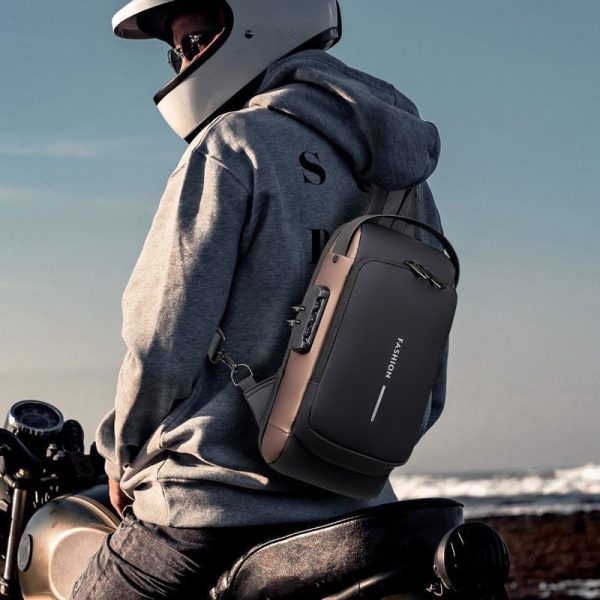 Men’s Anti-Theft Sling Chest Bag – Waterproof & USB Charging